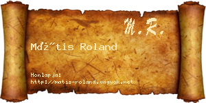 Mátis Roland névjegykártya