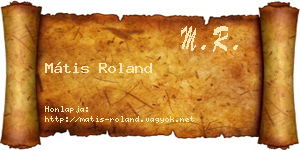 Mátis Roland névjegykártya